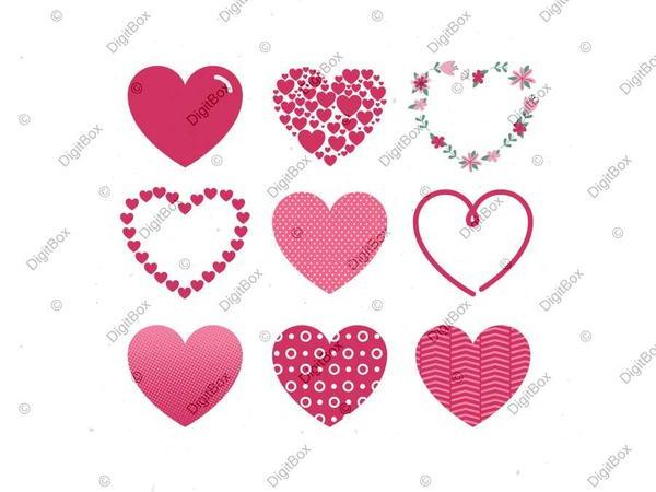 وکتور قلب های فانتزی - دیجیت باکس - DigitBox
