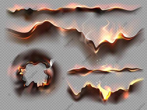 مجموعه 5 عددی کاغذ در حال سوختن